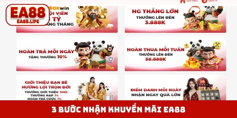 3 bước nhận khuyến mãi EA88